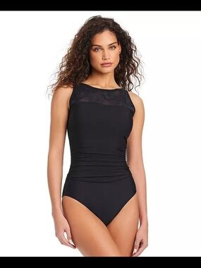 Beyond Control 12 Black Lace-Detail One-Piece Swimsuit